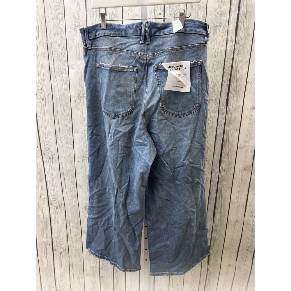 NWT Good American Plus Size 18 Palazzo Wide Leg Cropped High Rise Blue Jeans - Picture 5 of 5